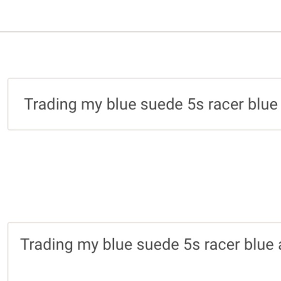 Trading my blue suede 5s racer blue and trading fibs red 4s lmkk - Picture 1 of 2